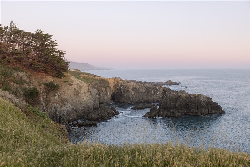 Sonoma Coast cliffs at dusk