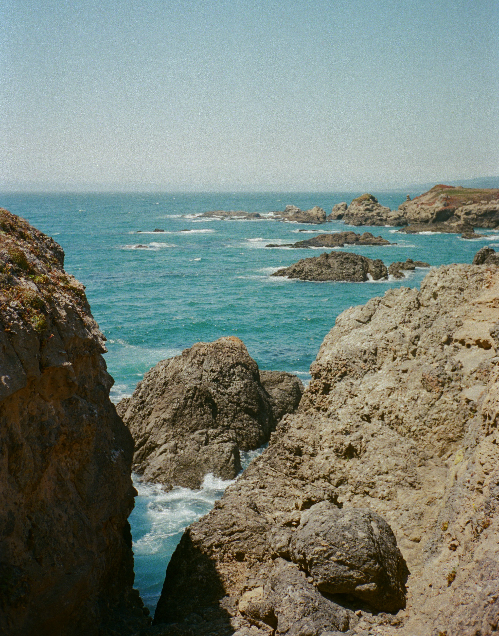 Rocky coastline along Highway 1